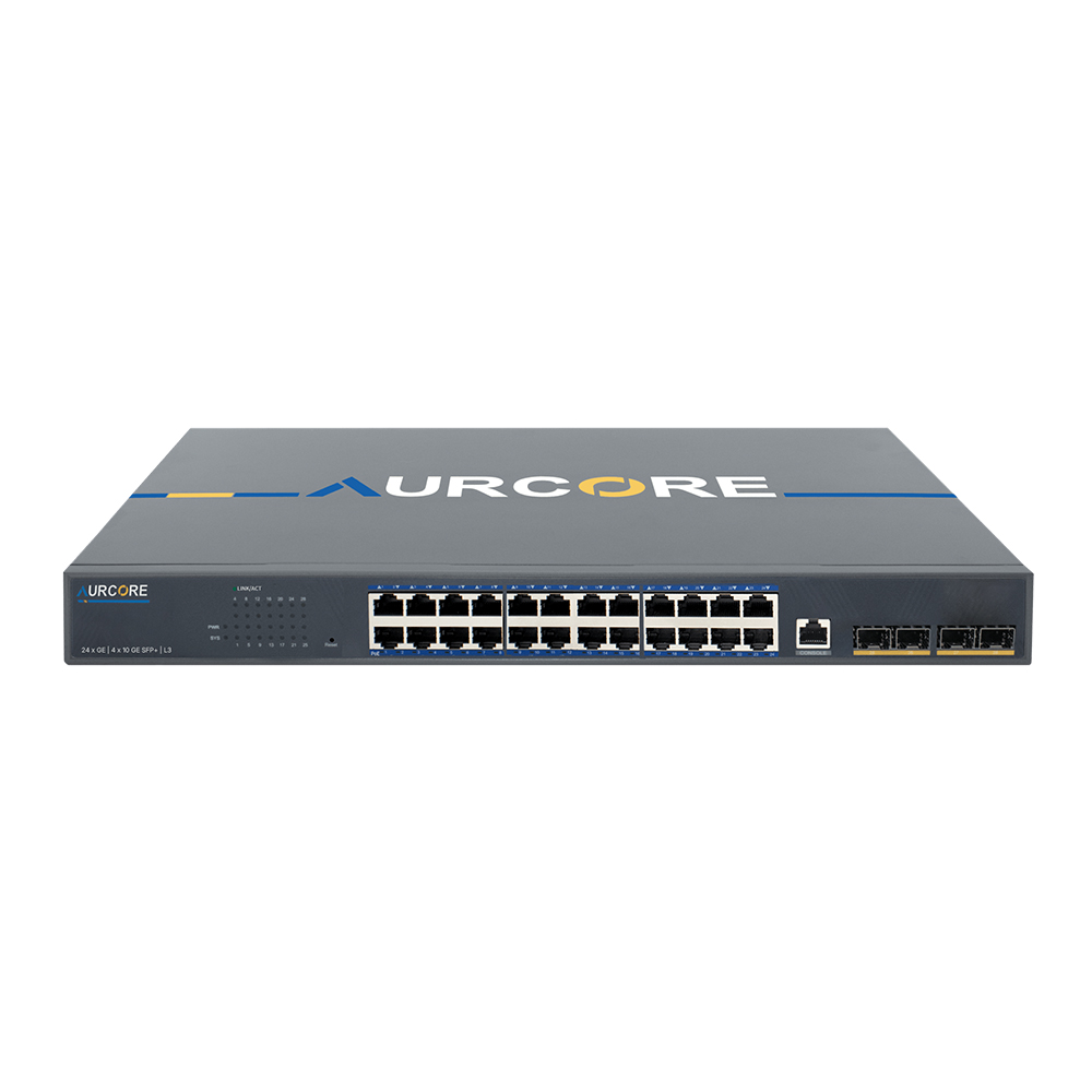 AES4001P | 24 x GE, 4 x 10 GE SFP+, L3 PoE+