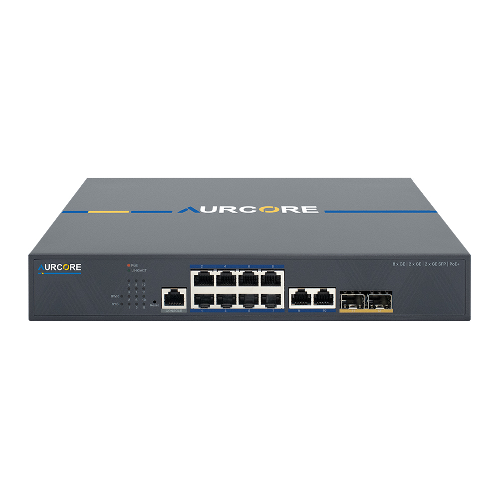 AES2001P | 8 x GE, 2 x GE, 2 x GE SFP, PoE+